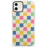 Pastel Multicolor Checkered Impact Phone Case for iPhone 11, iphone 12