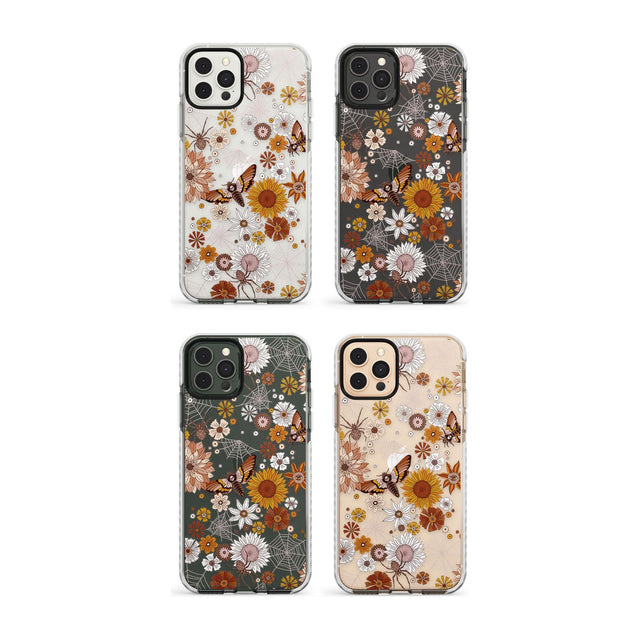 Halloween Skulls and Flowers Impact Phone Case for iPhone 11, iphone 12