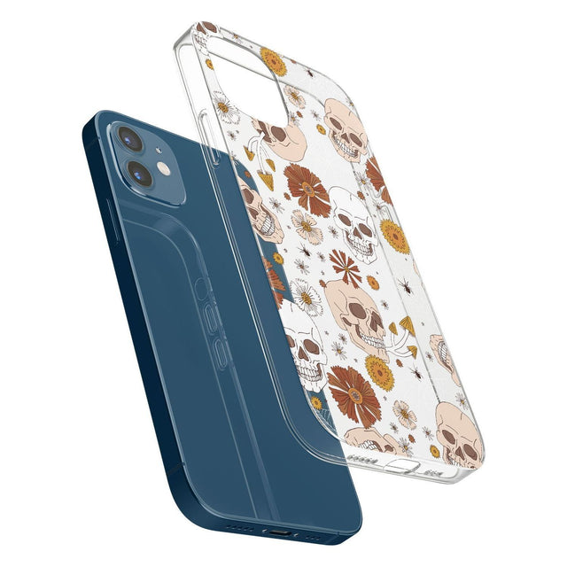 Halloween Skulls and Flowers Impact Phone Case for iPhone 11, iphone 12