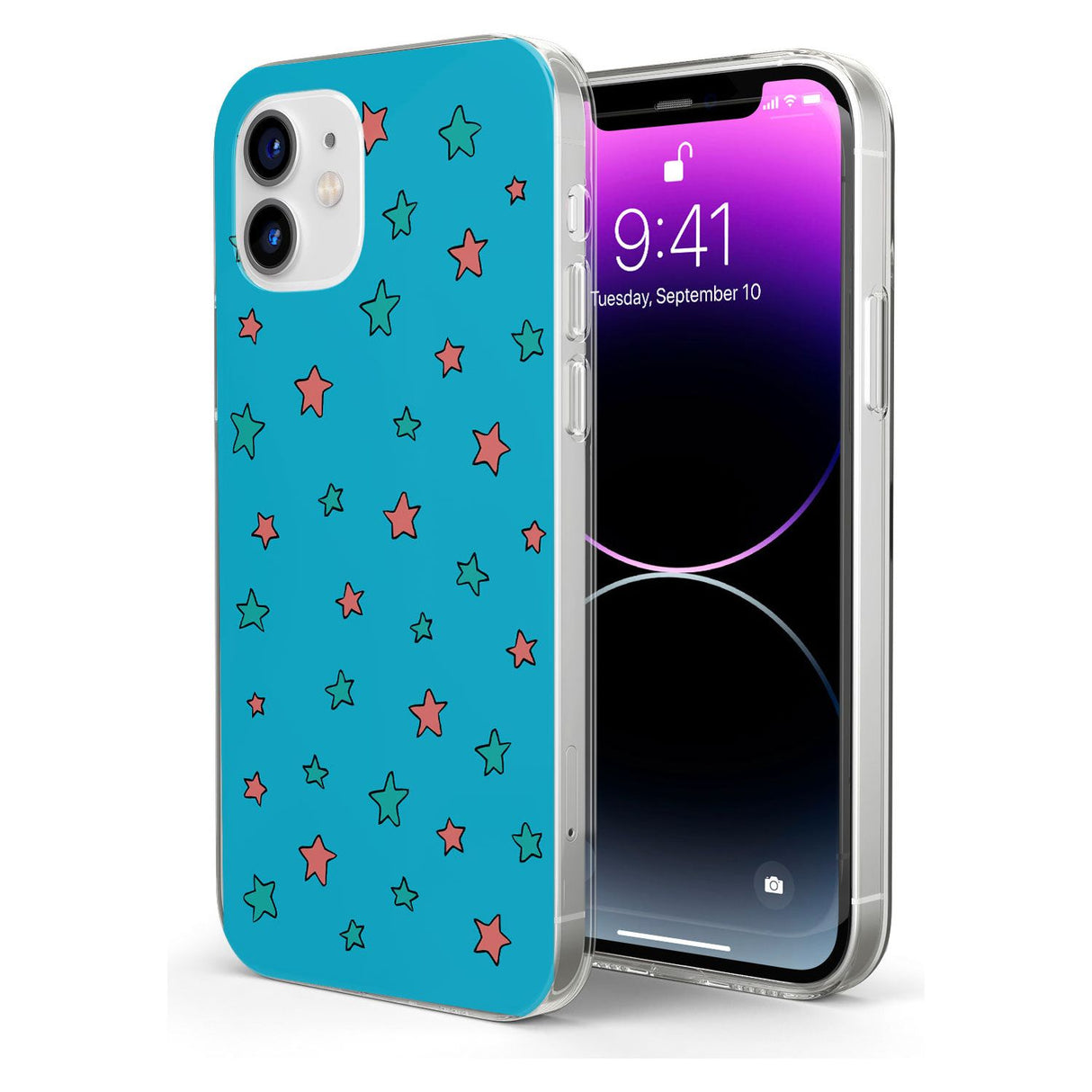 Blue Heartstopper Stars Pattern Impact Phone Case for iPhone 11, iphone 12