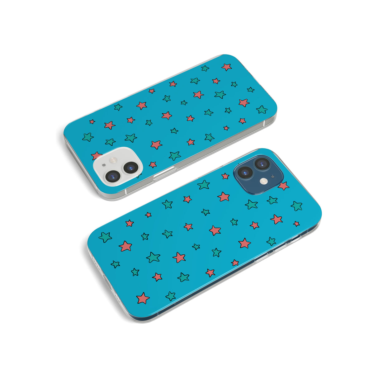 Blue Heartstopper Stars Pattern Impact Phone Case for iPhone 11, iphone 12