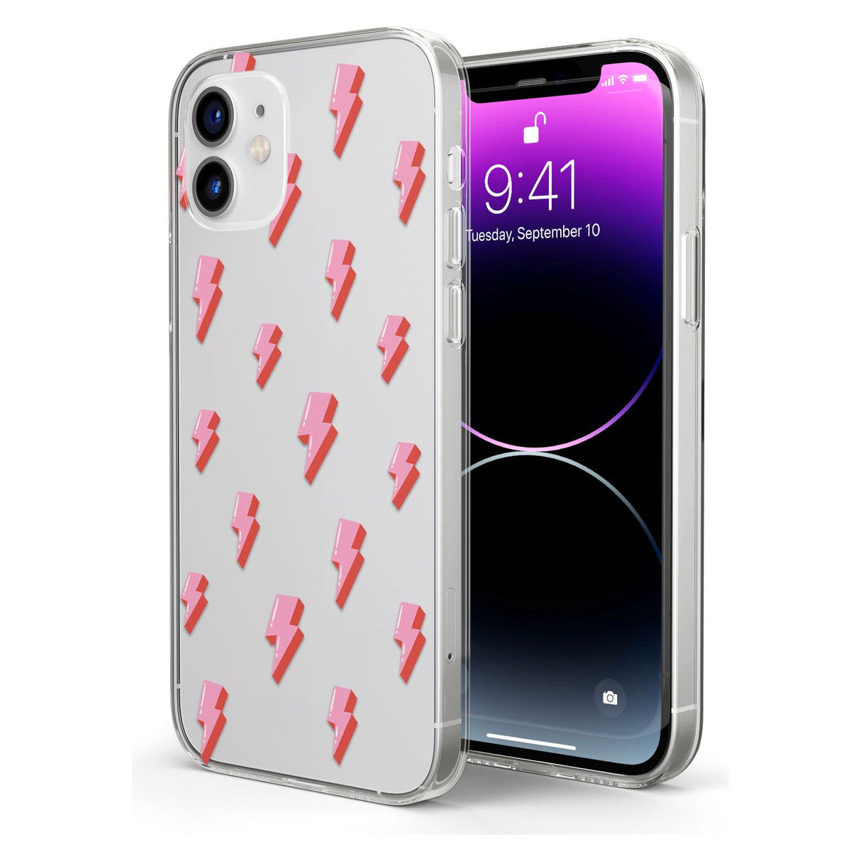 Pink Bolt Pattern Impact Phone Case for iPhone 11, iphone 12