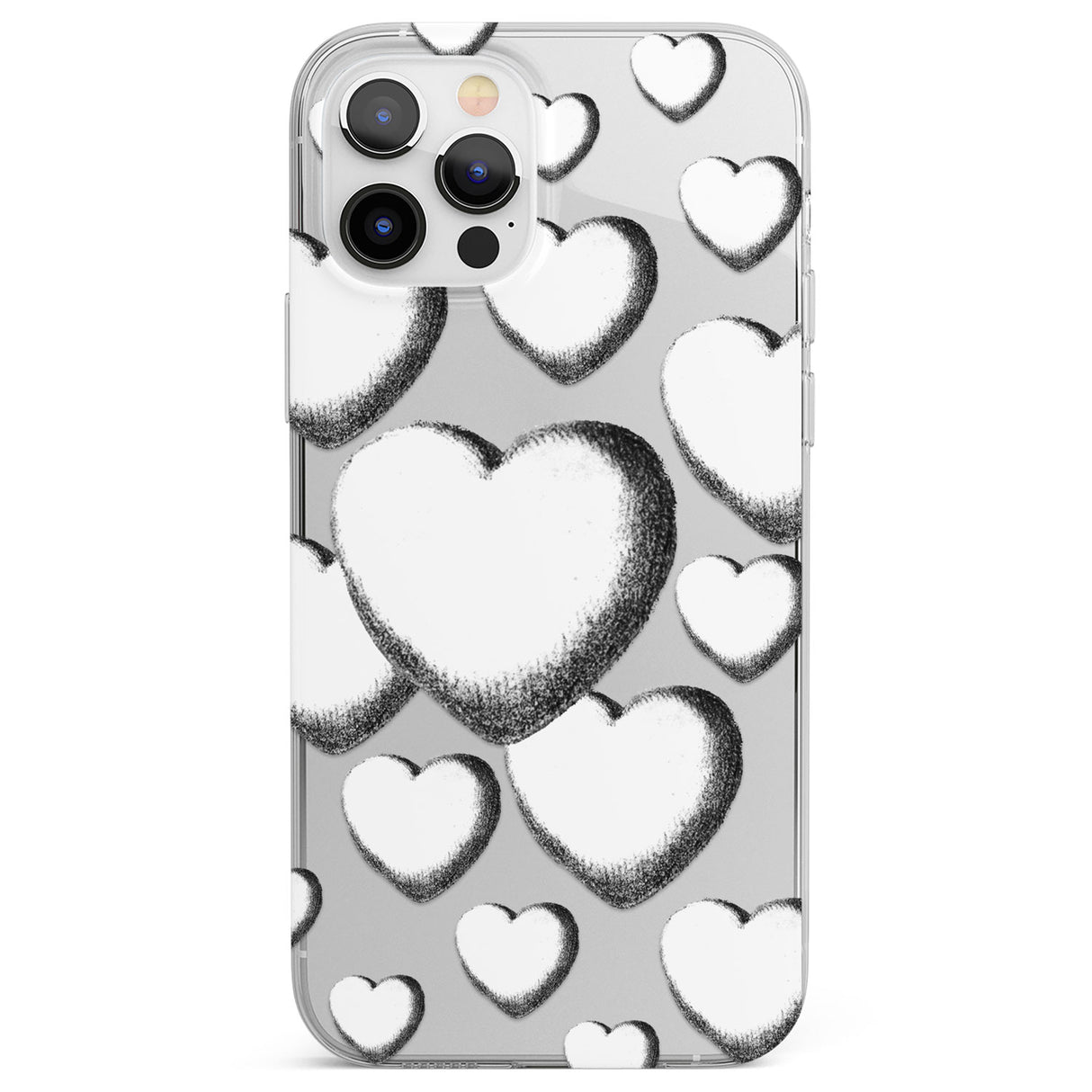 Hand-Drawn Hearts Phone Case for iPhone 12 Pro