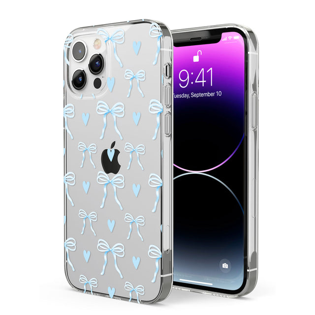 Blue Bows & Hearts Phone Case for iPhone 12 Pro