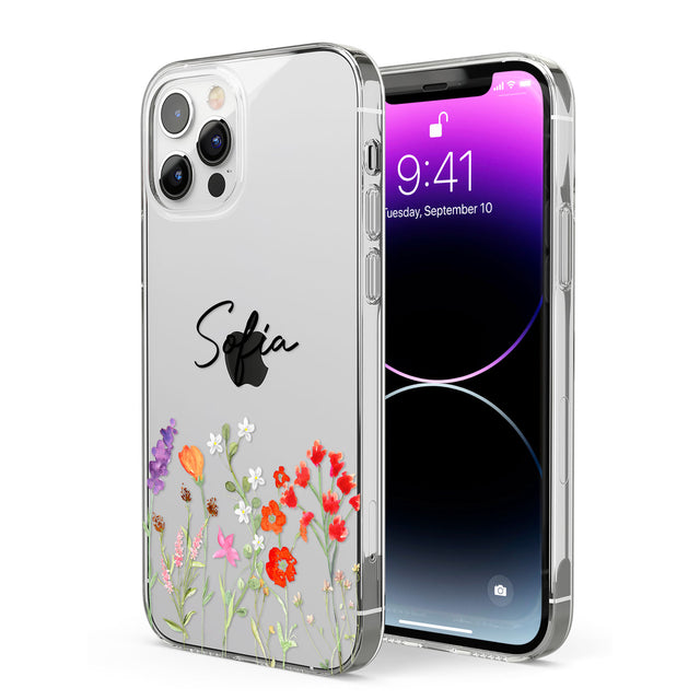 Personalised Spring Wildflowers Phone Case for iPhone 12 Pro