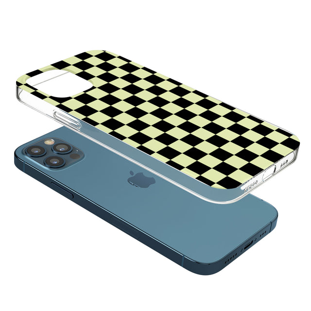 Black & Lime Check Phone Case for iPhone 12 Pro