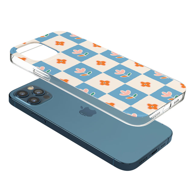 Vintage Bloom Checkered Phone Case for iPhone 12 Pro