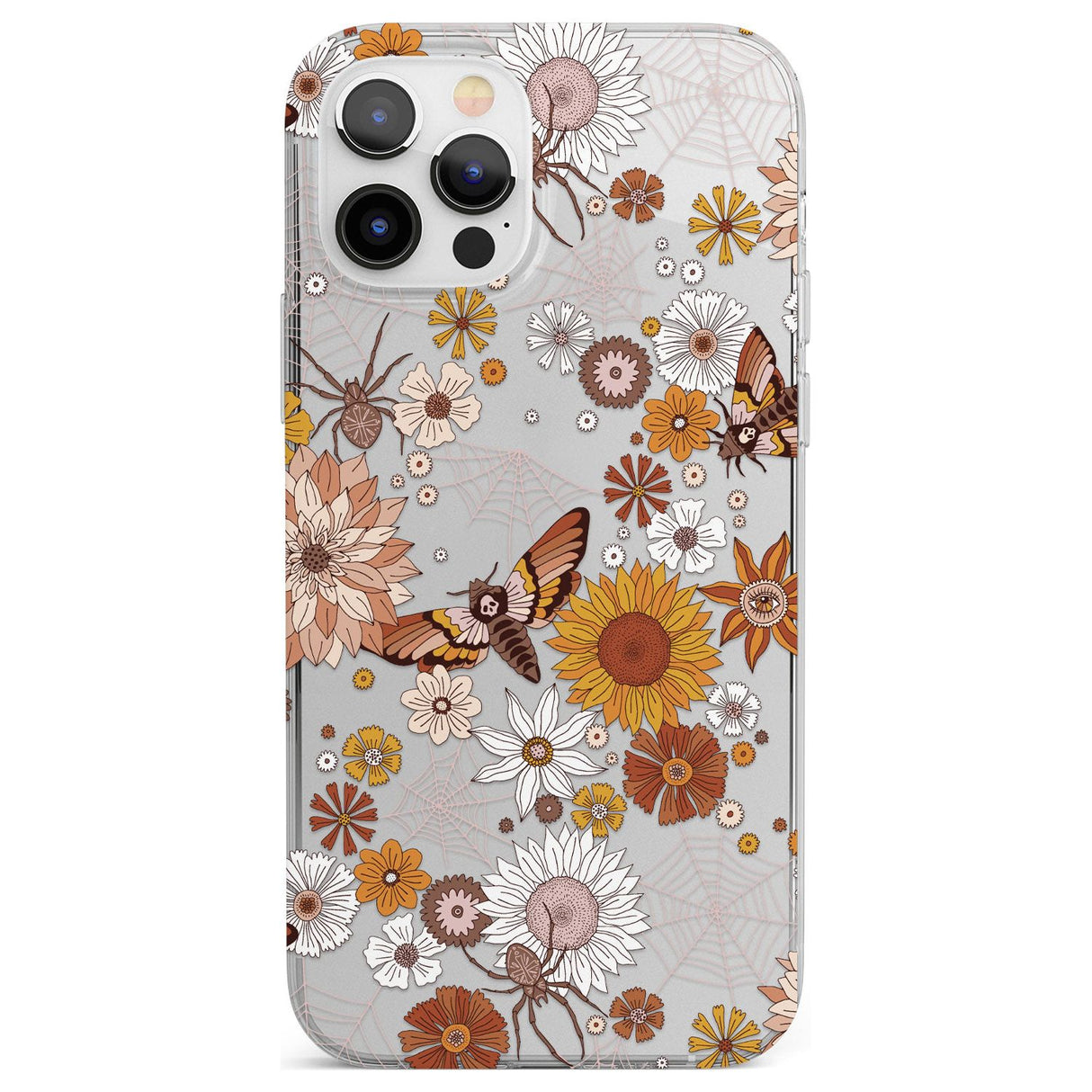 Halloween Skulls and Flowers Phone Case for iPhone 12 Pro