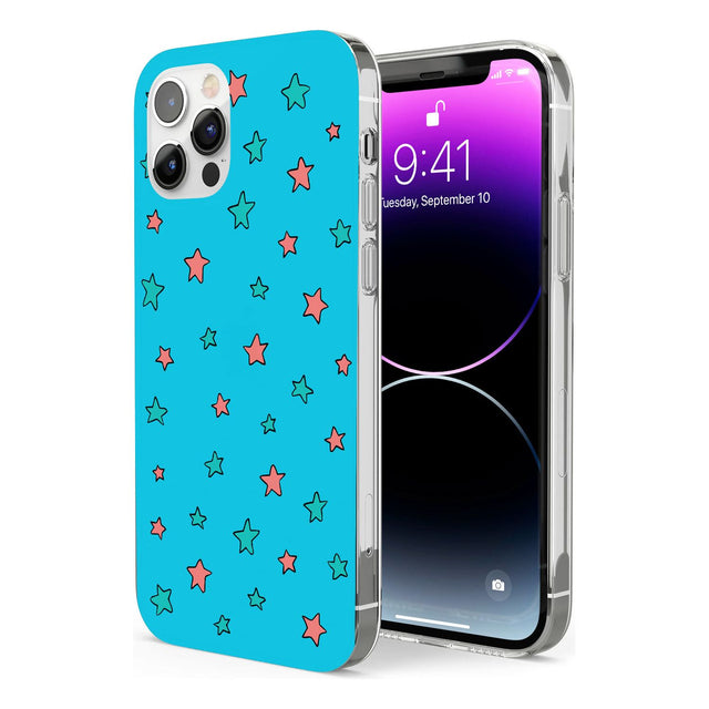 Blue Heartstopper Stars Pattern Phone Case for iPhone 12 Pro