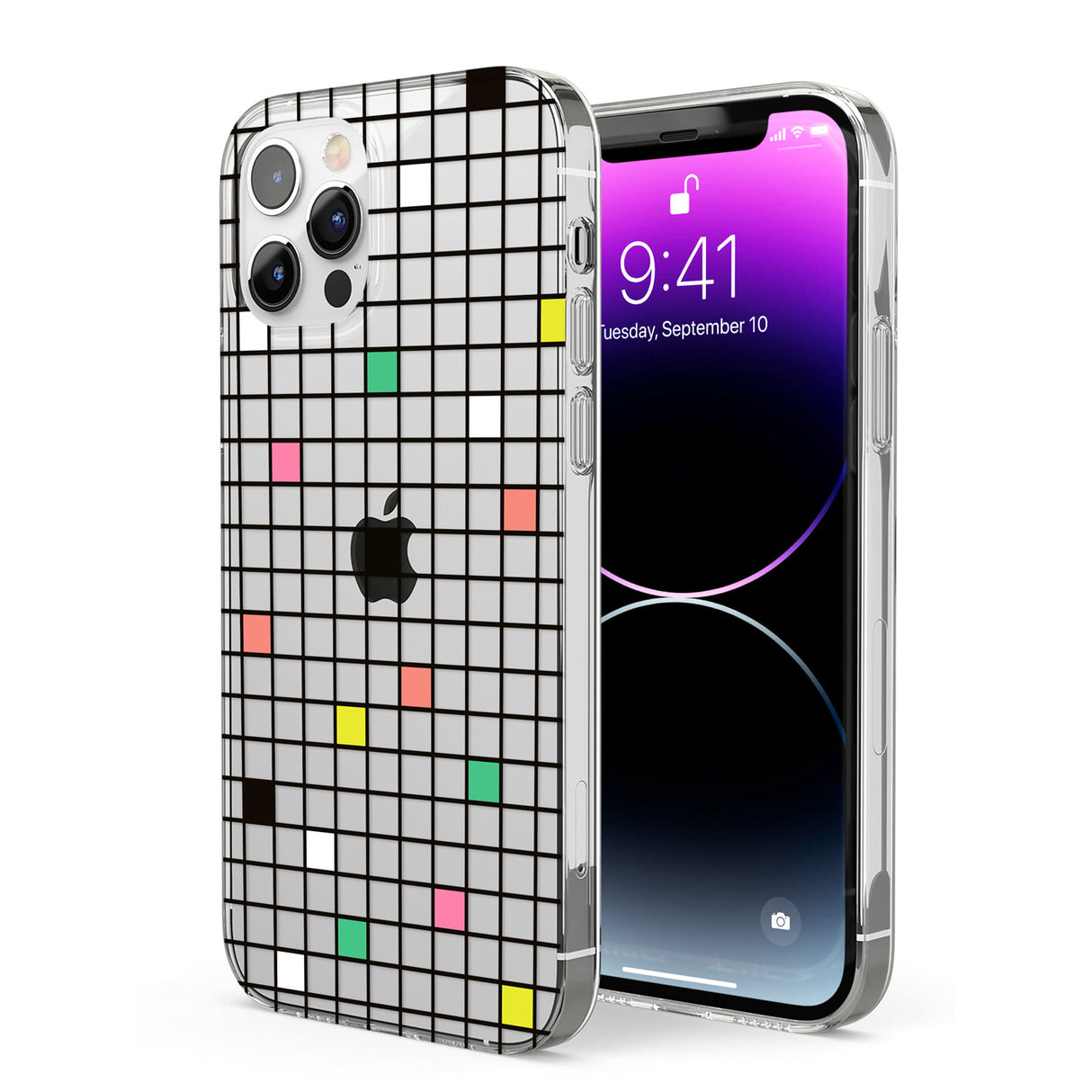 Vibrant Clear Geometric Grid Phone Case for iPhone 12 Pro