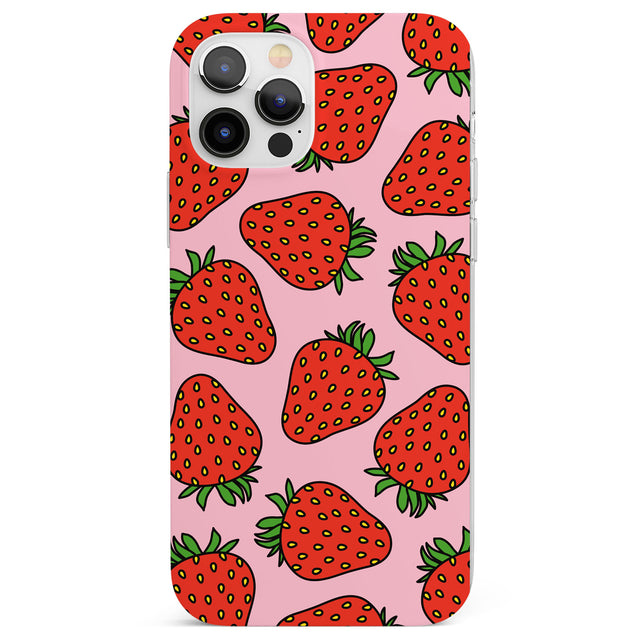 Strawberry Pattern (Pink) Phone Case for iPhone 12 Pro