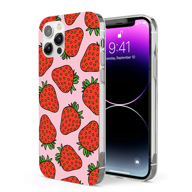 Strawberry Pattern (Pink) Phone Case for iPhone 12 Pro