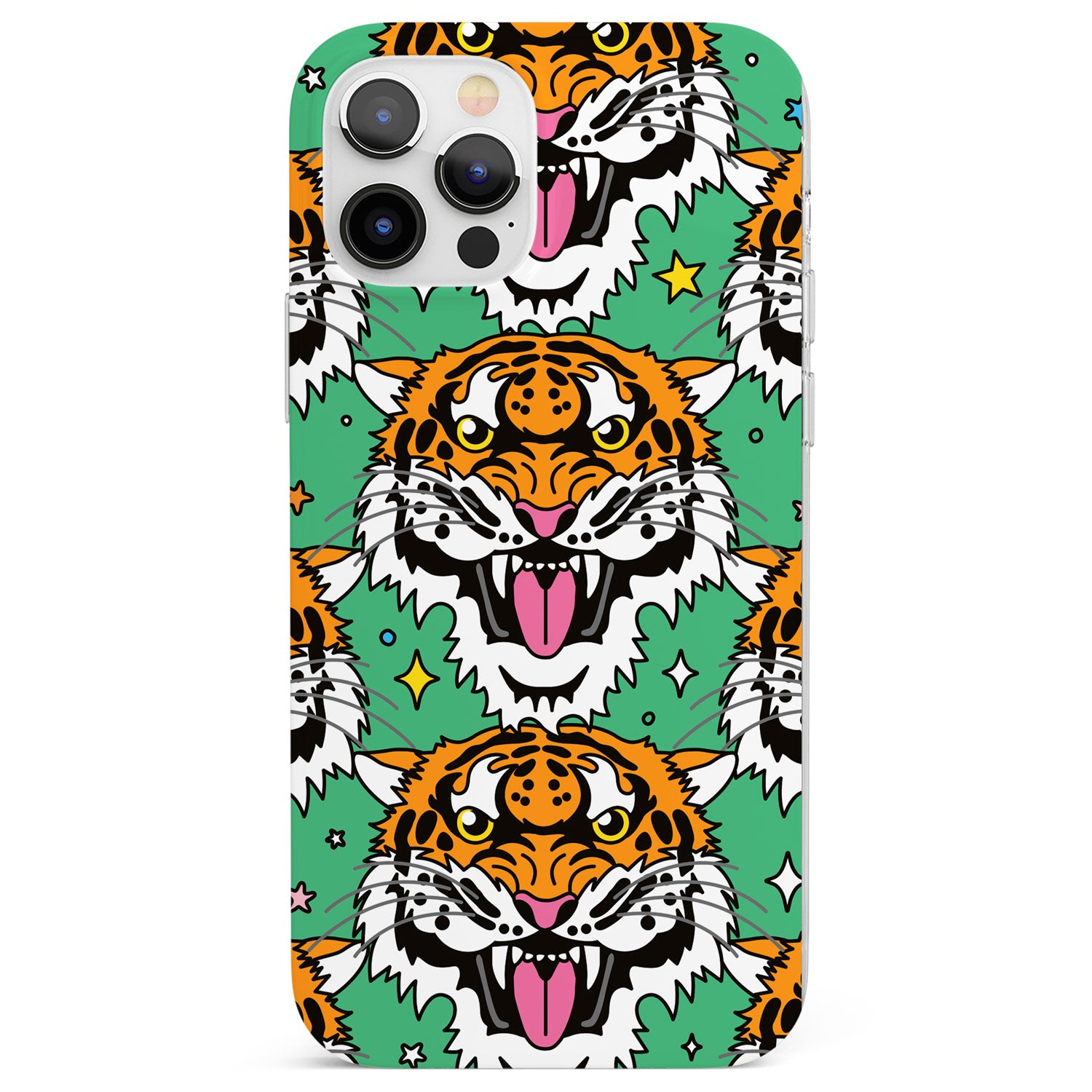Fierce Jungle Tigers (Green) Phone Case for iPhone 12 Pro