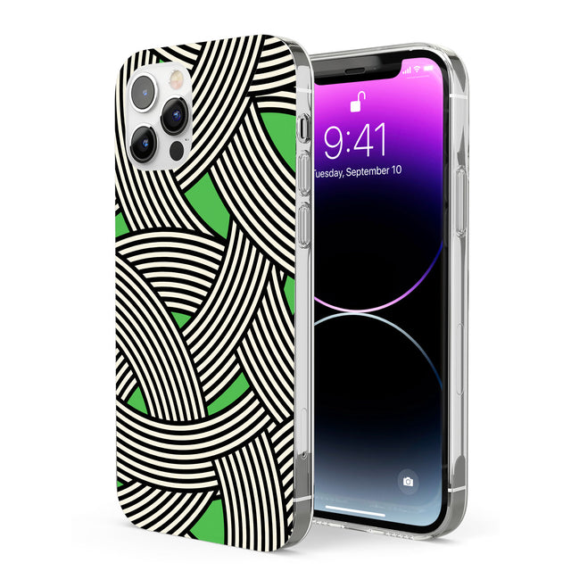 Green Optic Waves Phone Case for iPhone 12 Pro