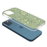 Green Abstract Wave Phone Case for iPhone 12 Pro