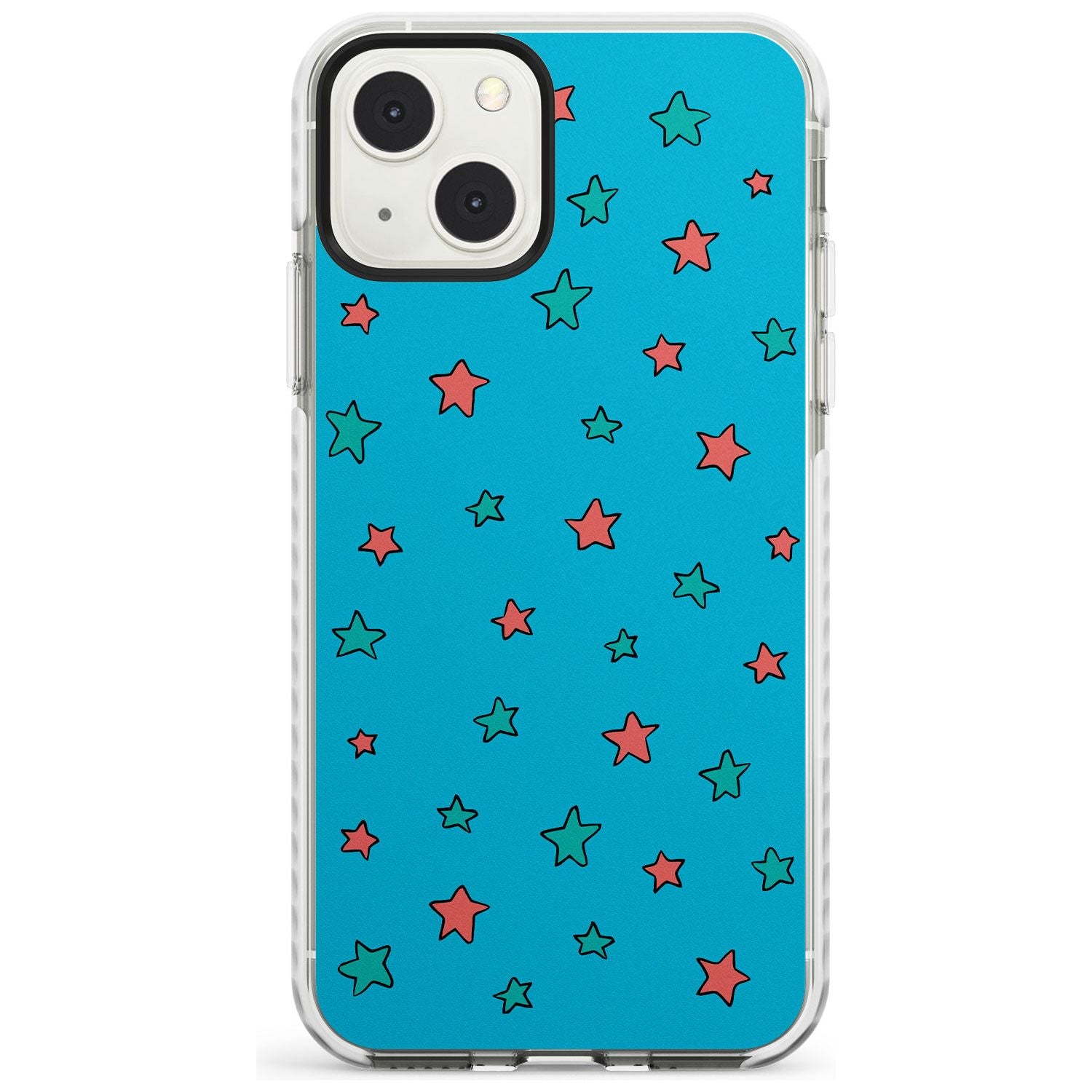 Blue Heartstopper Stars Pattern Phone Case for iPhone 13 Mini