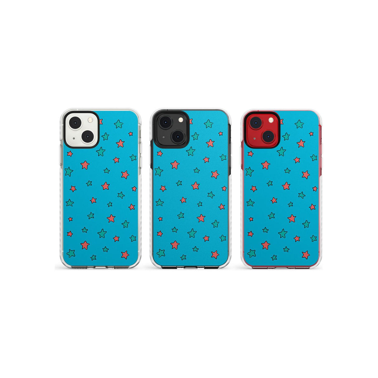 Blue Heartstopper Stars Pattern Phone Case for iPhone 13 Mini