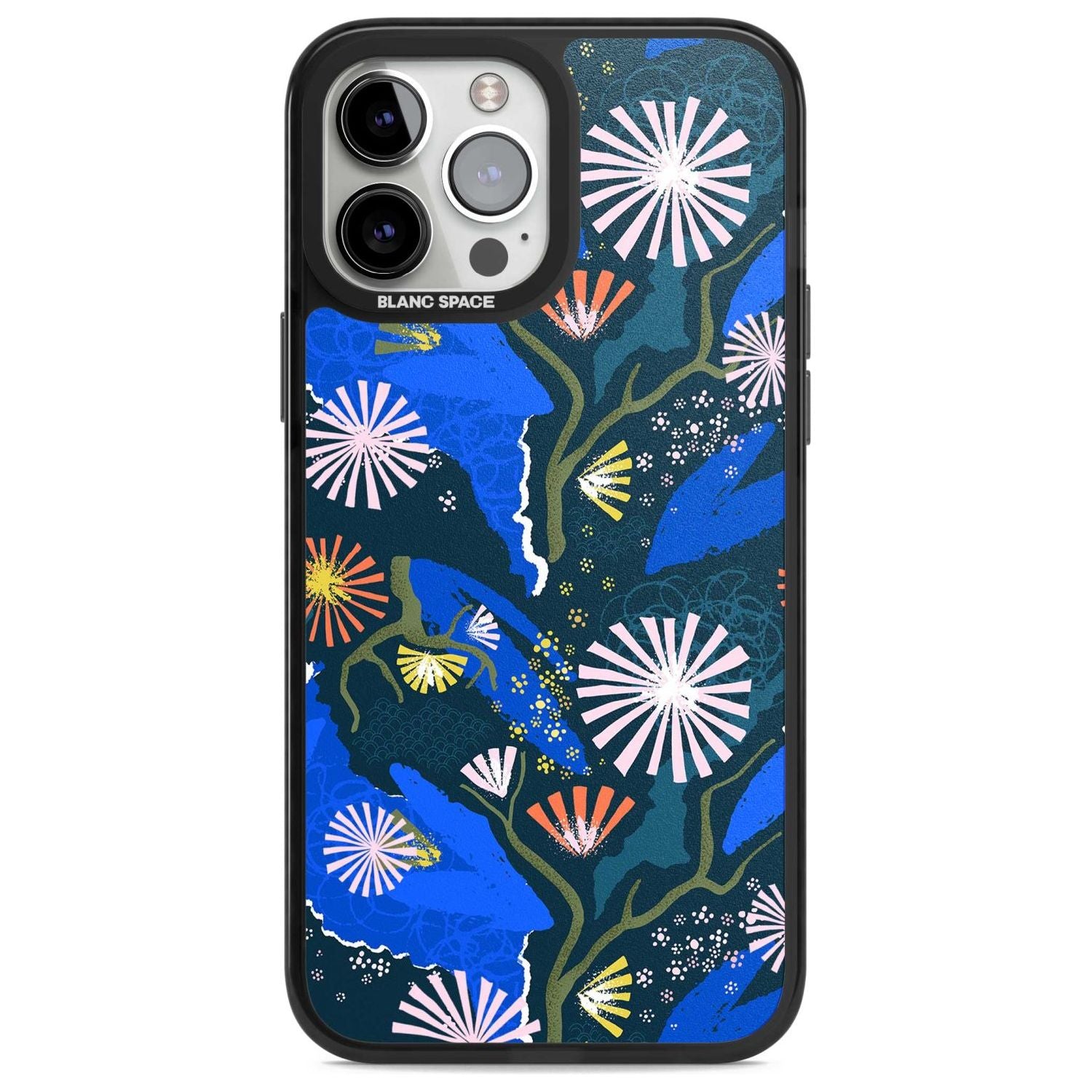 Dark Botanicals Abstract Pattern Phone Case iPhone 13 Pro Max / Magsafe Black Impact Case Blanc Space