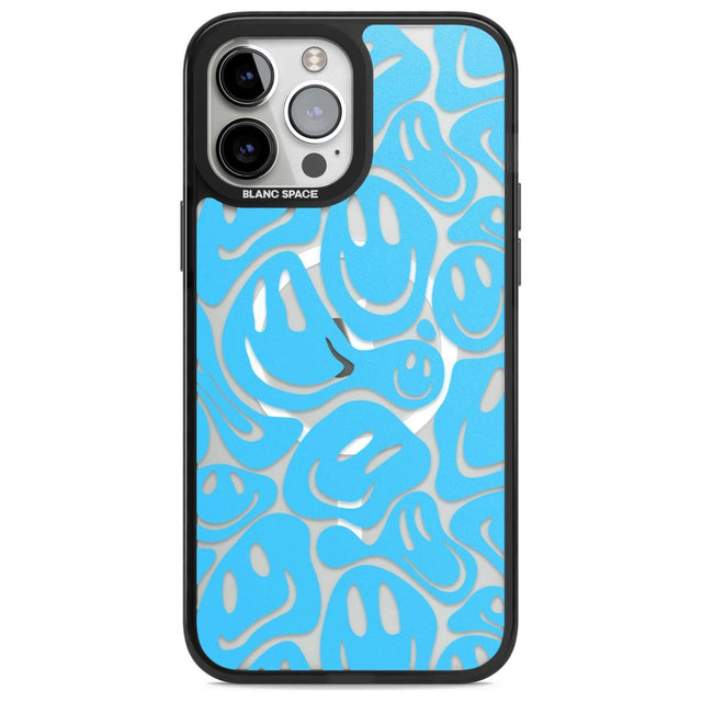 Blue Acid Faces Phone Case iPhone 13 Pro Max / Magsafe Black Impact Case Blanc Space