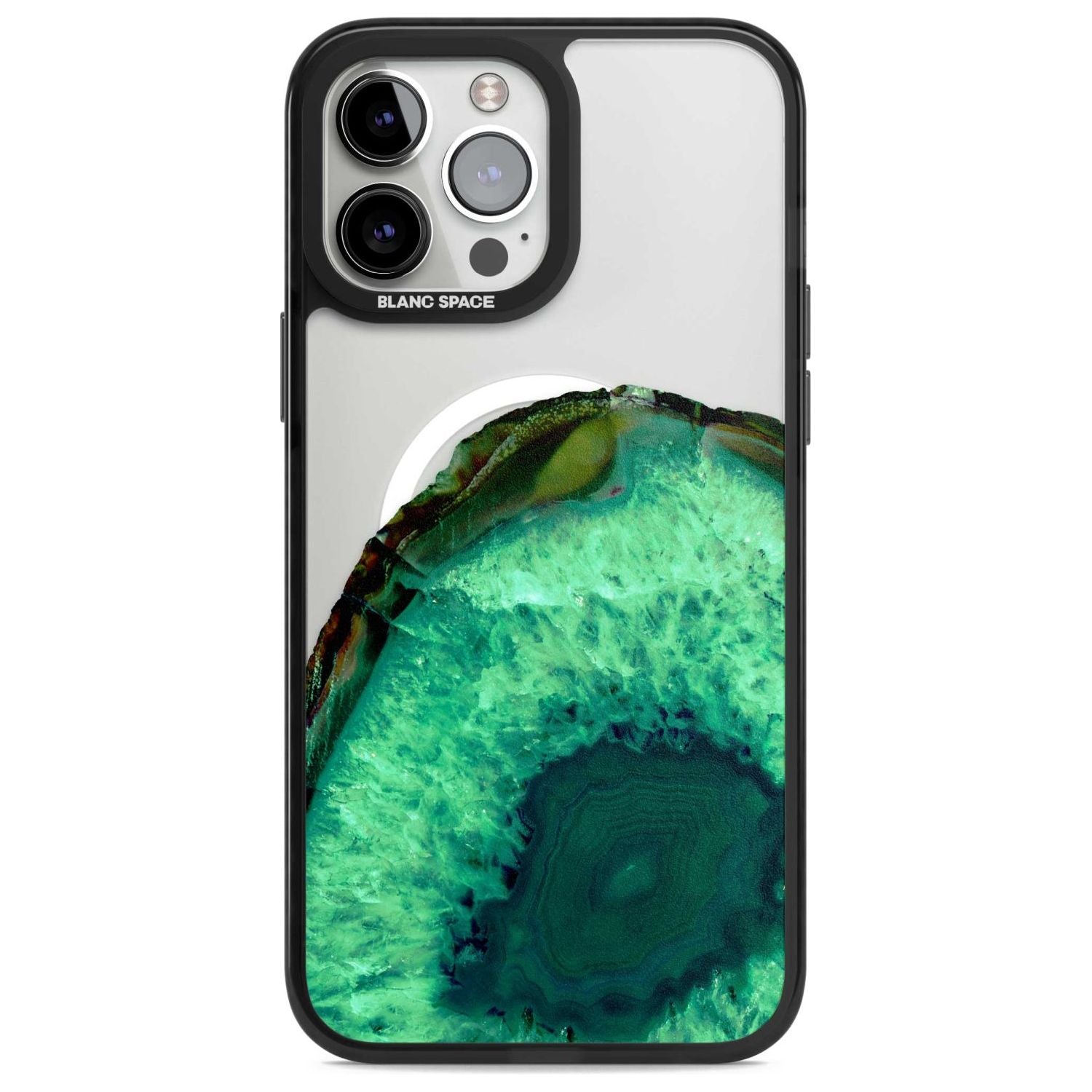Emerald Green Gemstone Crystal Clear Design Phone Case iPhone 13 Pro Max / Magsafe Black Impact Case Blanc Space