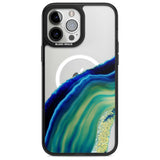 Green & Blue Gemstone Crystal Phone Case iPhone 13 Pro Max / Magsafe Black Impact Case Blanc Space