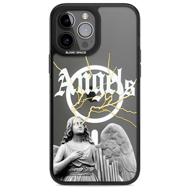ANGELS Phone Case iPhone 13 Pro Max / Magsafe Black Impact Case Blanc Space