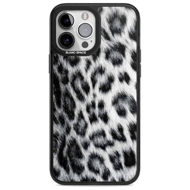 Animal Fur Pattern - Snow Leopard Phone Case iPhone 13 Pro Max / Magsafe Black Impact Case Blanc Space