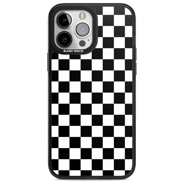 Black Checkered Phone Case iPhone 13 Pro Max / Magsafe Black Impact Case Blanc Space