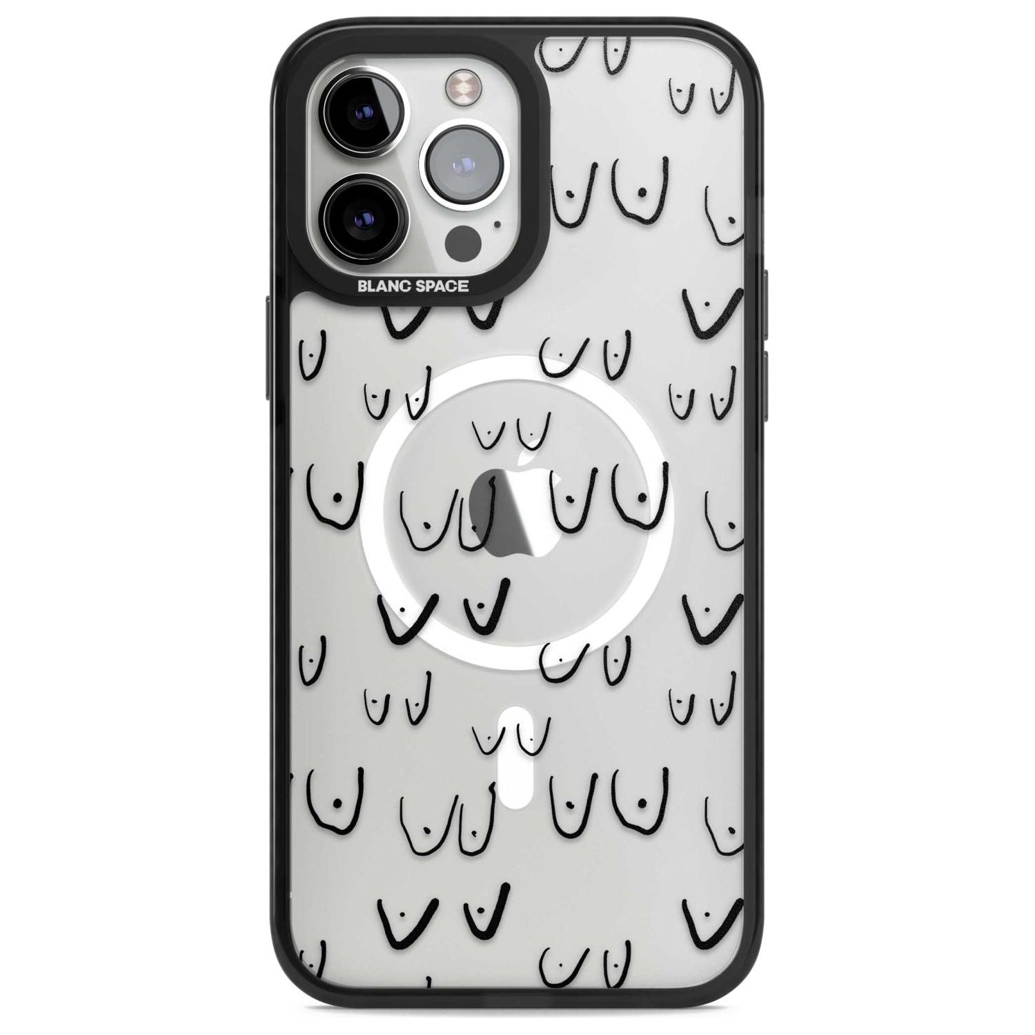 Free the boob (Black) Phone Case iPhone 13 Pro Max / Magsafe Black Impact Case Blanc Space