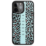 Personalised Blue Leopard Spots Custom Phone Case iPhone 13 Pro Max / Magsafe Black Impact Case Blanc Space