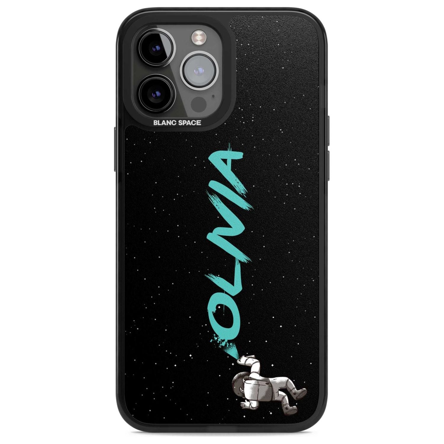 Personalised Graffiti Astronaut Custom Phone Case iPhone 13 Pro Max / Magsafe Black Impact Case Blanc Space