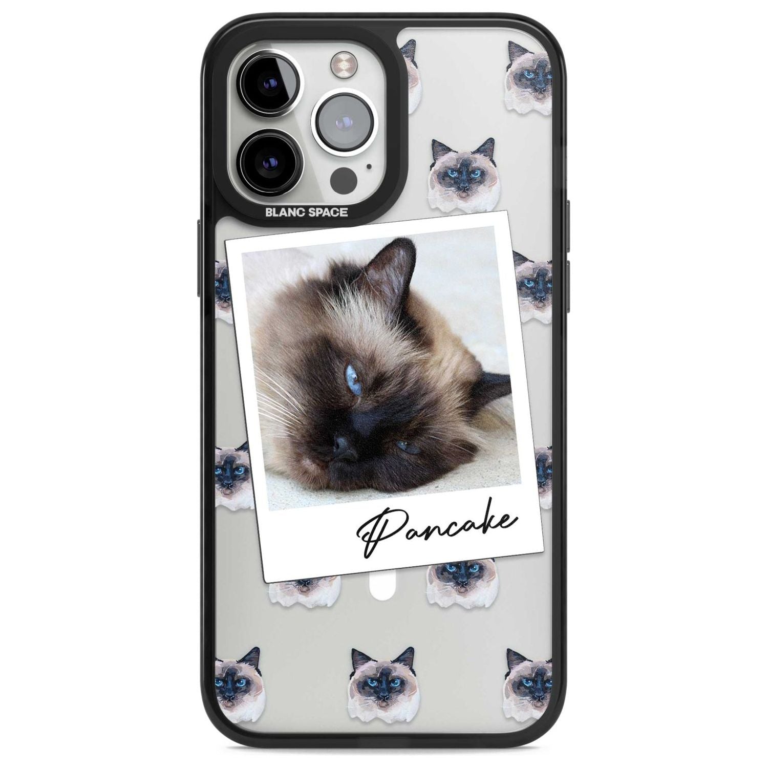 Personalised Burmese Cat Photo Custom Phone Case iPhone 13 Pro Max / Magsafe Black Impact Case Blanc Space