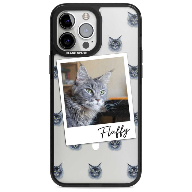 Personalised Maine Coon Photo Custom Phone Case iPhone 13 Pro Max / Magsafe Black Impact Case Blanc Space