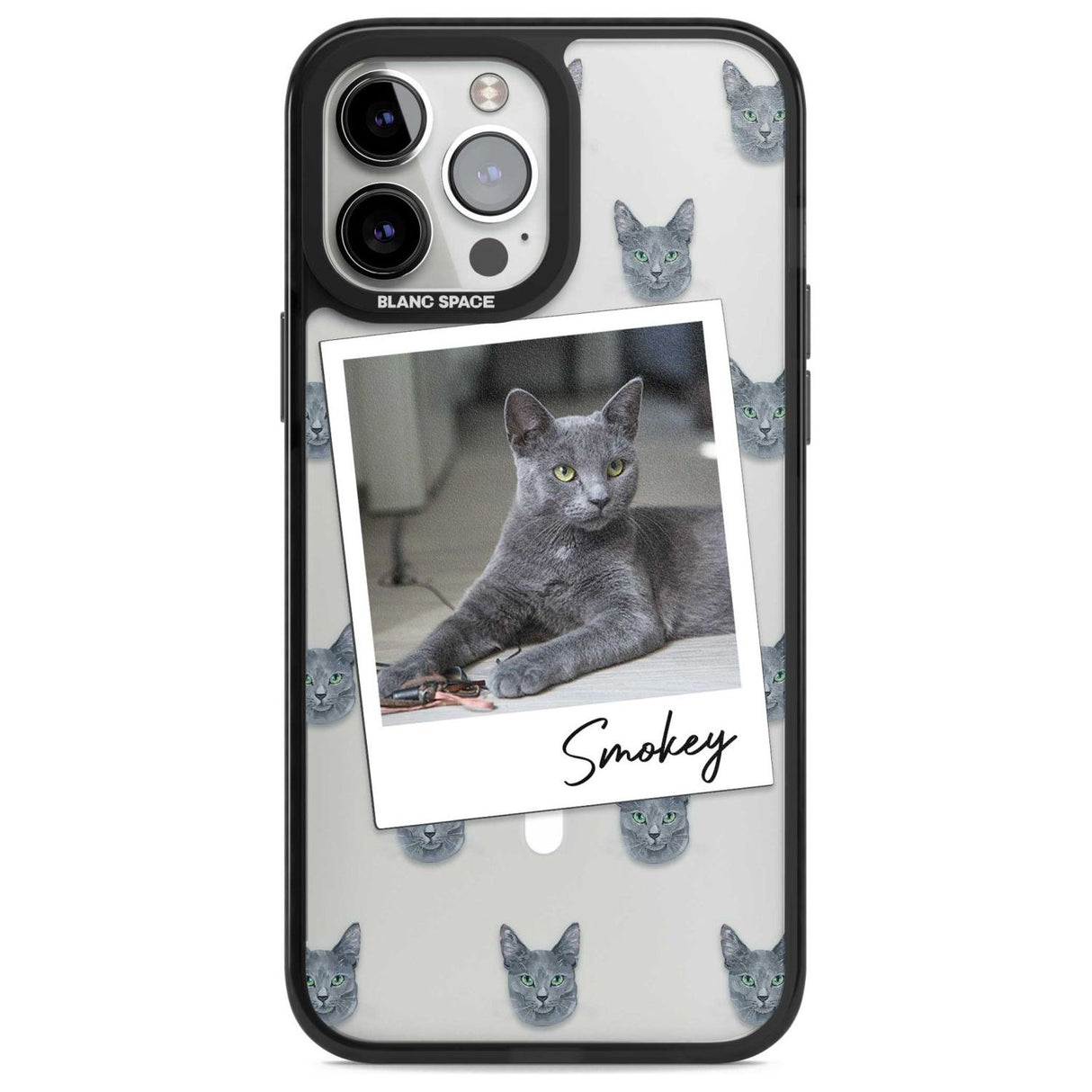 Personalised Korat Cat Photo Custom Phone Case iPhone 13 Pro Max / Magsafe Black Impact Case Blanc Space