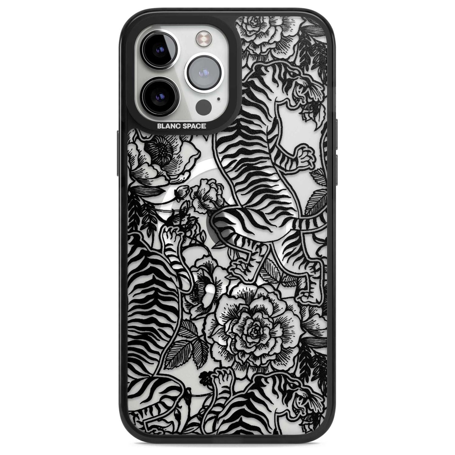 Personalised Chinese Tiger Pattern Custom Phone Case iPhone 13 Pro Max / Magsafe Black Impact Case Blanc Space