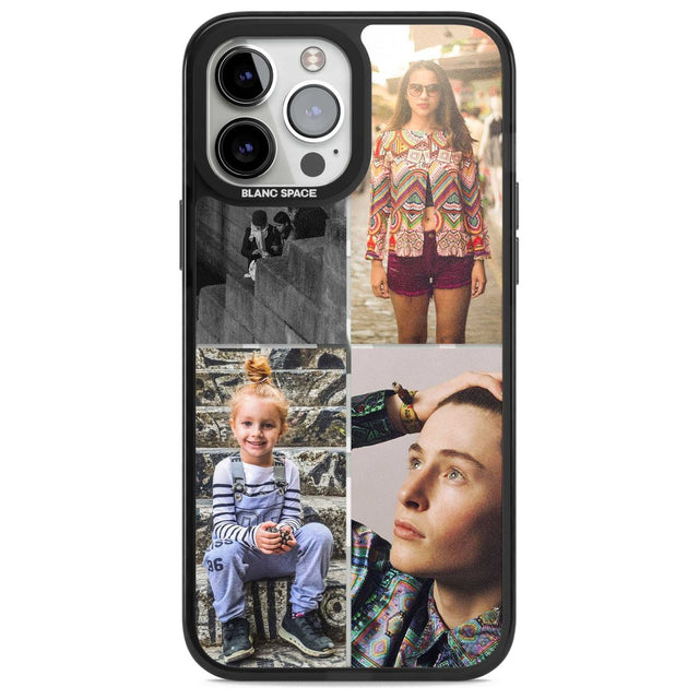 Personalised 4 Photo Grid Custom Phone Case iPhone 13 Pro Max / Magsafe Black Impact Case Blanc Space