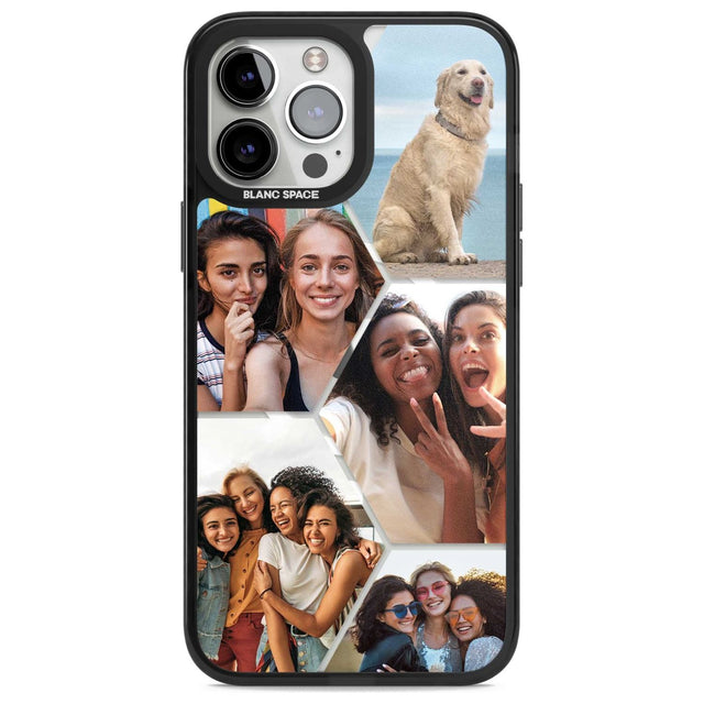 Personalised Beehive Photo Grid Custom Phone Case iPhone 13 Pro Max / Magsafe Black Impact Case Blanc Space