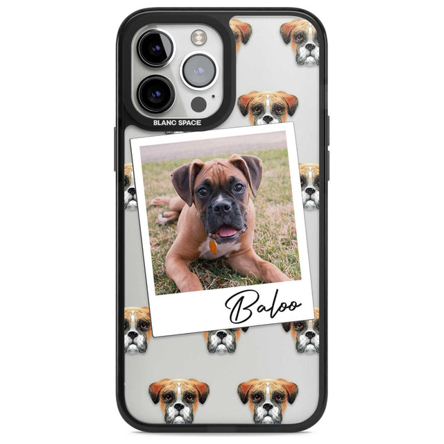 Personalised Boxer - Dog Photo Custom Phone Case iPhone 13 Pro Max / Magsafe Black Impact Case Blanc Space
