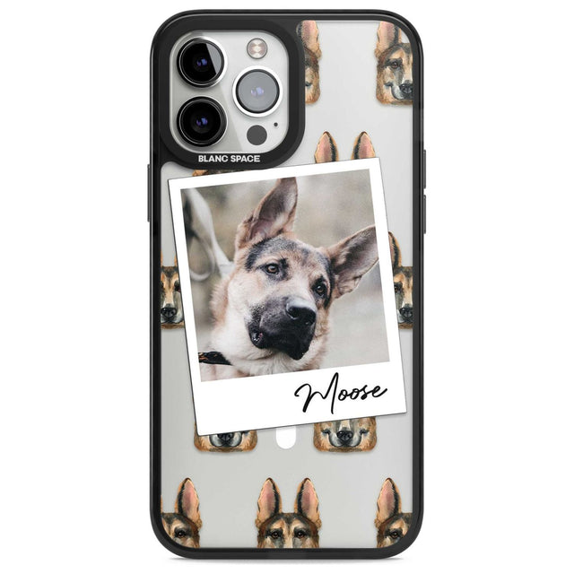 Personalised German Shepherd - Dog Photo Custom Phone Case iPhone 13 Pro Max / Magsafe Black Impact Case Blanc Space