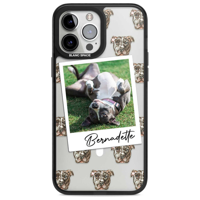 Personalised Staffordshire Bull Terrier - Dog Photo Custom Phone Case iPhone 13 Pro Max / Magsafe Black Impact Case Blanc Space