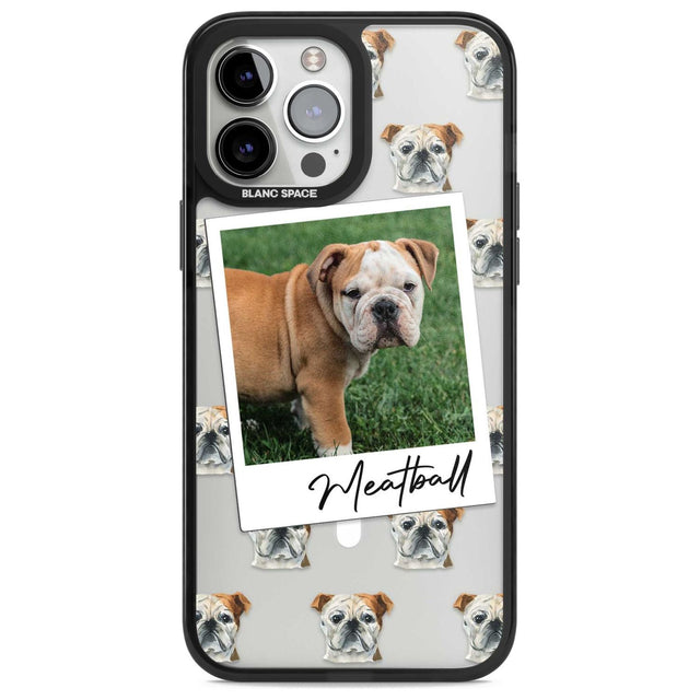 Personalised English Bulldog - Dog Photo Custom Phone Case iPhone 13 Pro Max / Magsafe Black Impact Case Blanc Space