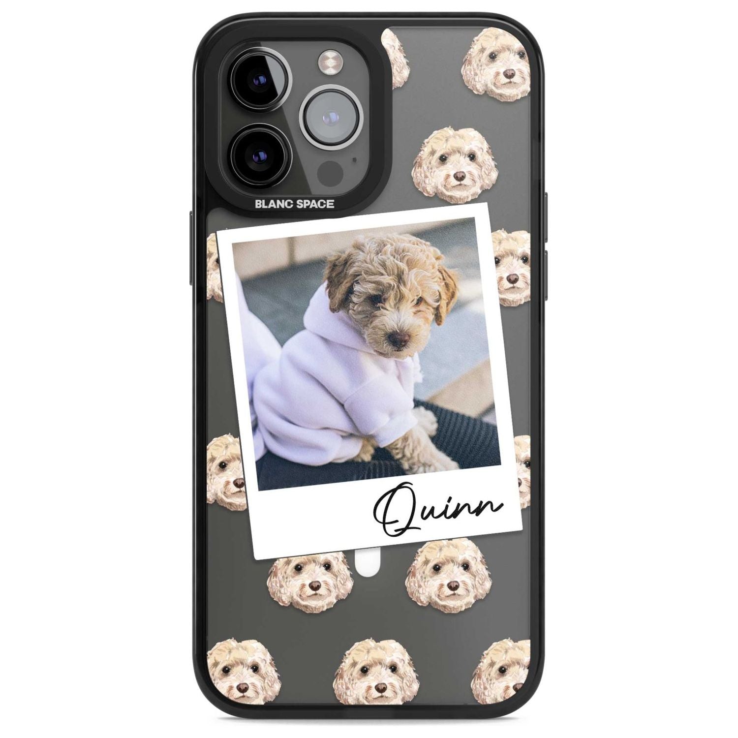 Personalised Cockapoo, Cream - Dog Photo Custom Phone Case iPhone 13 Pro Max / Magsafe Black Impact Case Blanc Space