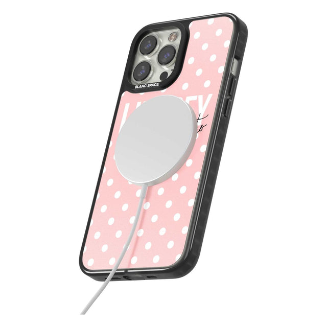 Personalised Pink Polka Custom Phone Case iPhone 15 Pro Max / Black Impact Case,iPhone 15 Plus / Black Impact Case,iPhone 15 Pro / Black Impact Case,iPhone 15 / Black Impact Case,iPhone 15 Pro Max / Impact Case,iPhone 15 Plus / Impact Case,iPhone 15 Pro / Impact Case,iPhone 15 / Impact Case,iPhone 15 Pro Max / Magsafe Black Impact Case,iPhone 15 Plus / Magsafe Black Impact Case,iPhone 15 Pro / Magsafe Black Impact Case,iPhone 15 / Magsafe Black Impact Case,iPhone 14 Pro Max / Black Impact Case,iPhone 14 Plu