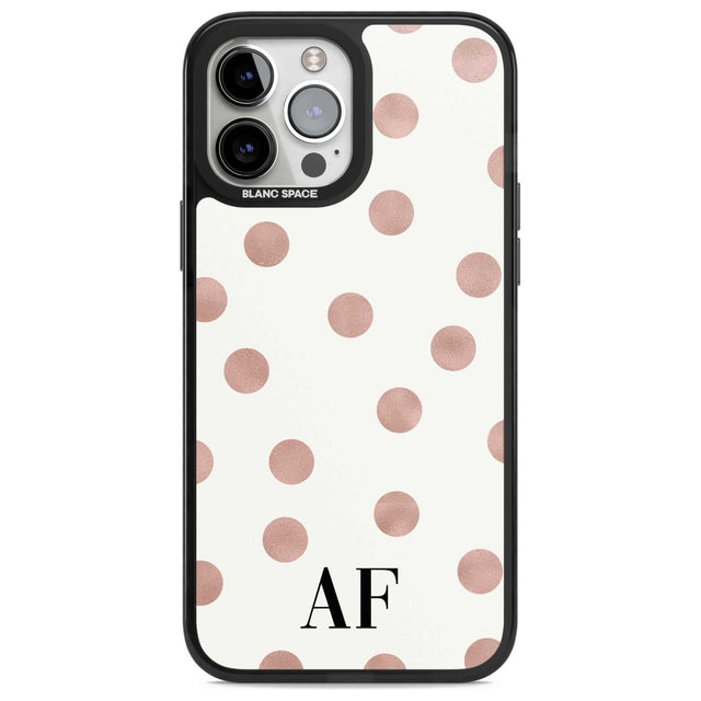 Personalised Initials & Dots Custom Phone Case iPhone 13 Pro Max / Magsafe Black Impact Case Blanc Space