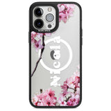 Personalised Cherry Blossoms with Text Custom Phone Case iPhone 13 Pro Max / Magsafe Black Impact Case Blanc Space