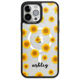 Personalised Sunflowers & Cursive Custom Phone Case iPhone 13 Pro Max / Magsafe Black Impact Case Blanc Space