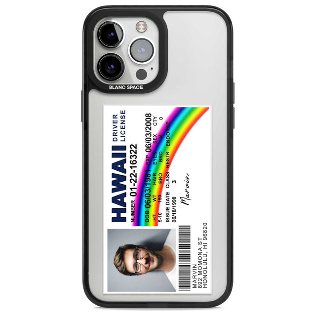Personalised Hawaii Driving License Custom Phone Case iPhone 13 Pro Max / Magsafe Black Impact Case Blanc Space
