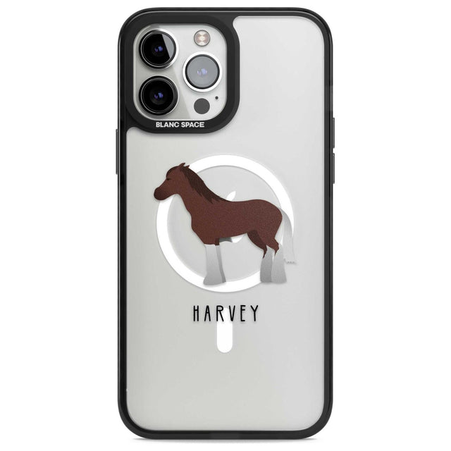 Personalised Brown Horse Custom Phone Case iPhone 13 Pro Max / Magsafe Black Impact Case Blanc Space