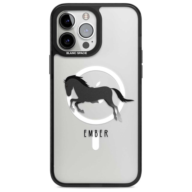 Personalised Black Horse Custom Phone Case iPhone 13 Pro Max / Magsafe Black Impact Case Blanc Space