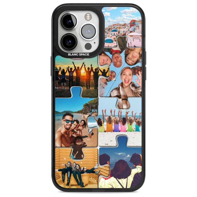 Personalised Jigsaw Photo Grid Custom Phone Case iPhone 13 Pro Max / Magsafe Black Impact Case Blanc Space